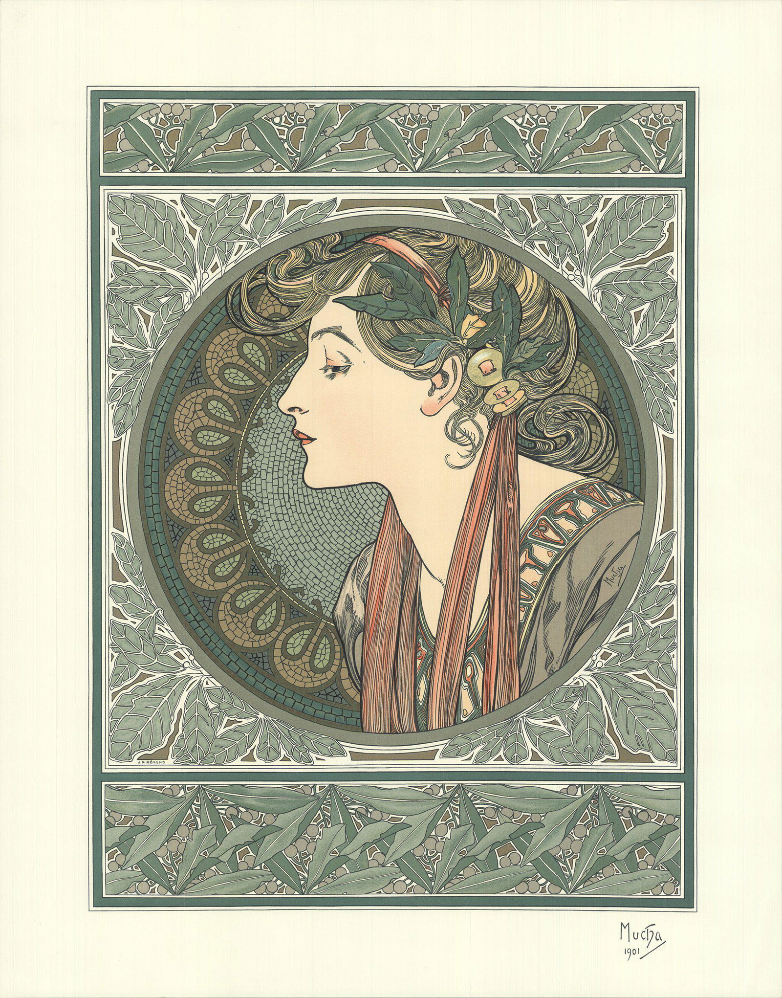 Alphonse Mucha - Le Laurier - Lithograph 29" x 22.75" (1 of 1)