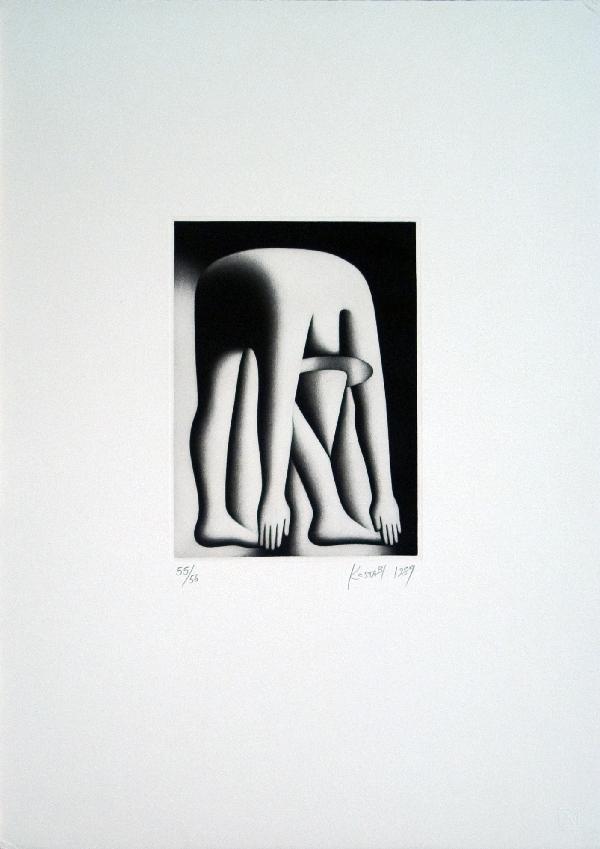 Signed 1989 Kostabi Body By Jake Etching: Reference #: ULYY1441-B Artist Name: Kostabi, Mark Title: Body By Jake Medium: Etching Edition Size: 56 Year: 1989 Paper Size: 21 x 15 inches Image Size: 8.5 x 6 inches Condition: A: Mint Notes: Body