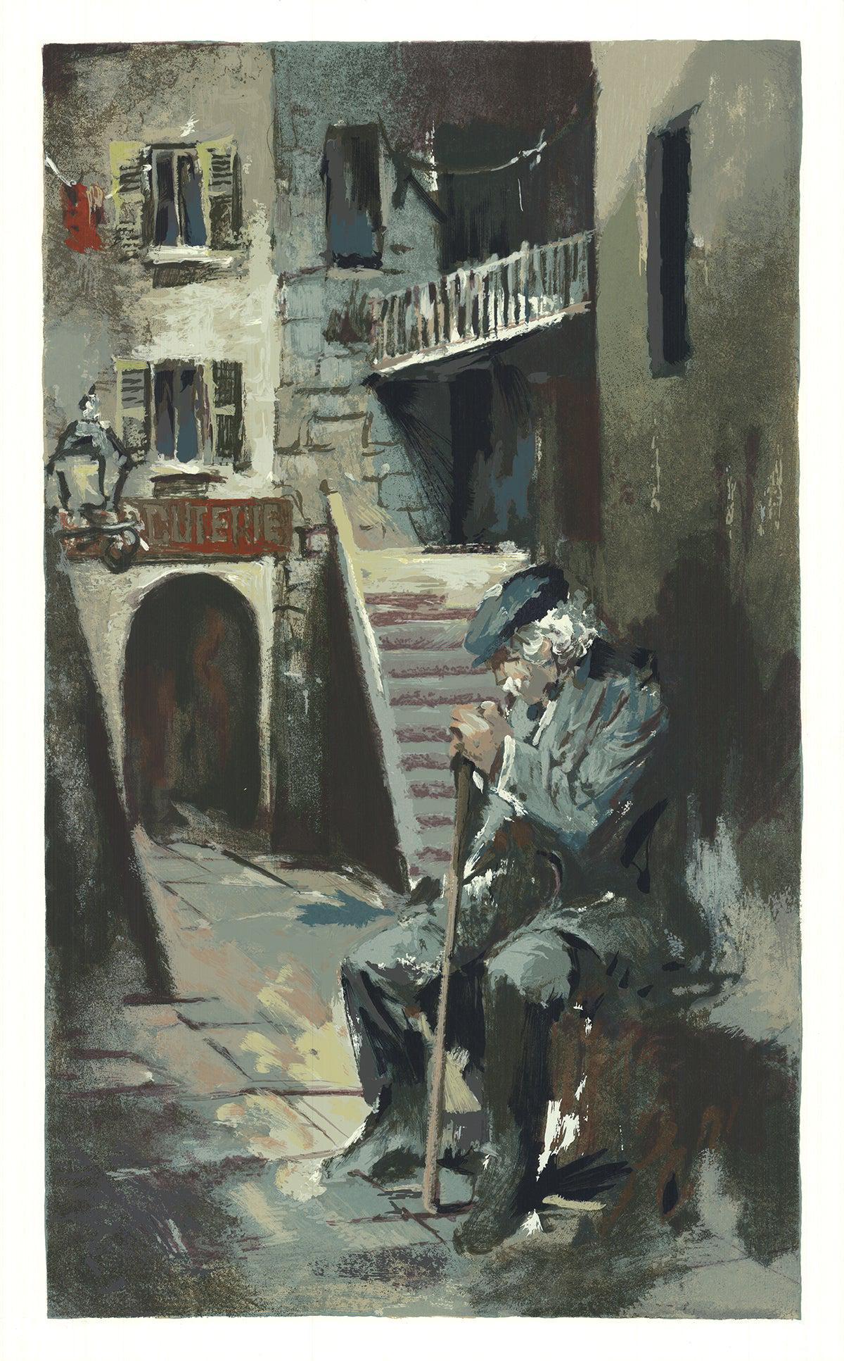 Peter Malloy - Old Man Sitting in an Alley - 1974 (1 of 1)