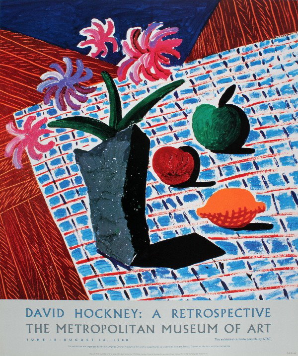 1988 Hockney Still Life with Flowers Poster: Reference #: ULCB5068 Artist Name: Hockney, David Title: Still Life with Flowers Medium: Offset Lithograph Edition Size: Unknown Year: 1988 Paper Size: 31 x 26 inches Image Size: 26 x 26 inches Condit