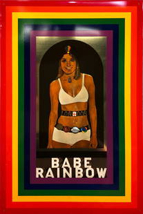 Peter Blake - Babe Rainbow - 1968 Mixed Media 26" x 17.5": "Babe Rainbow" by Peter Blake, 1968 Unsigned Mixed Media. Paper size is 26 x 17.5 inches, with an image size of 26 x 17.5 inches. The Mixed Media is from an unknown edition size. and is not framed.