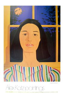 Alex Katz - East Interior Portrait - 1980 Offset Lithograph 35" x 24": East Interior Portrait" by Alex Katz, 1980 Unsigned Offset Lithograph. Paper size is 35 x 24 inches, with an image size of 28.25 x 21.25 inches. The Offset Lithograph is from an edition size of 1000