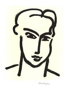 Henri Matisse - Grande Tete De Katia - 1995 Offset Lithograph 23.5" x 17.75": "Grande Tete De Katia" by Henri Matisse, 1995 Unsigned Offset Lithograph. Paper size is 23.5 x 17.75 inches, with an image size of 19 x 14.75 inches. The Offset Lithograph is from an edition size of