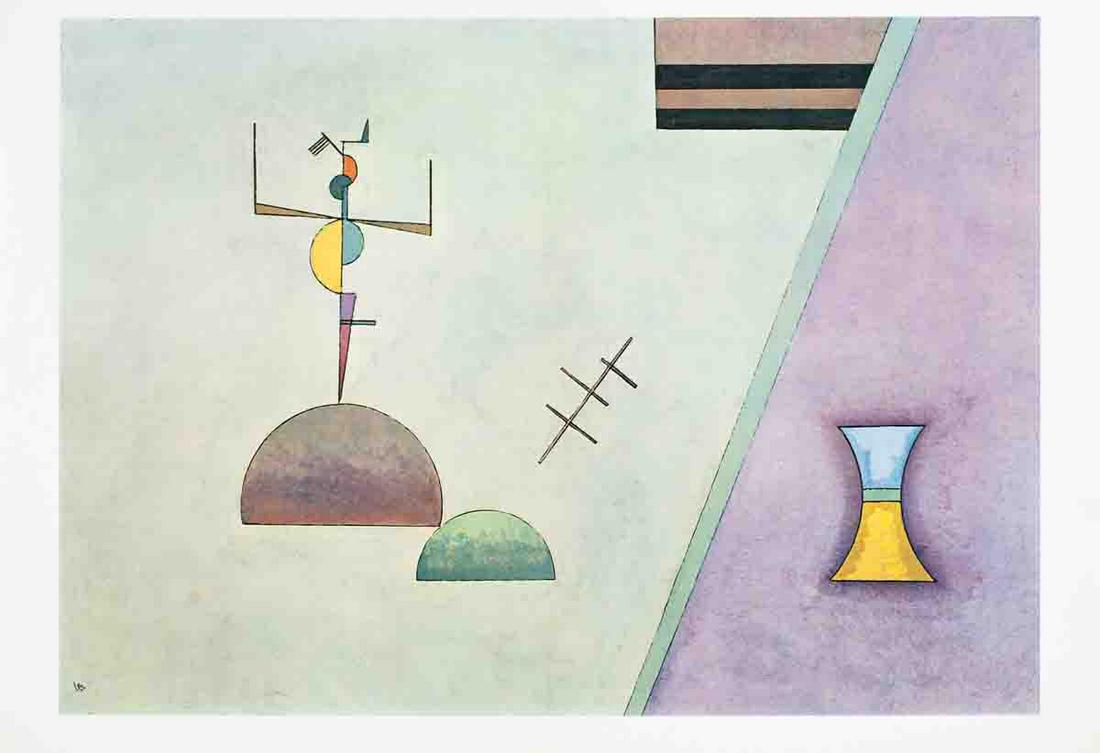 Wassily Kandinsky - Derriere Le Miroir No. 154 Double Page - 1965 Offset Lithograph 15" x 22": "Derriere Le Miroir No. 154 Double Page" by Wassily Kandinsky, 1965 Unsigned Offset Lithograph. Paper size is 15 x 22 inches, with an image size of 13.75 x 19.5 inches. The Offset Lithograph is from a