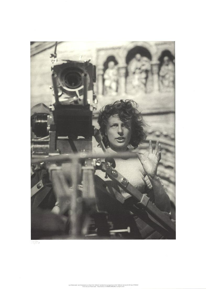 Leni Riefenstahl - During the Filming of Tiefland - 2002 Offset Lithograph 27.5" x 19.5": "During the Filming of Tiefland" by Leni Riefenstahl, 2002 Unsigned Offset Lithograph. Paper size is 27.5 x 19.5 inches, with an image size of 18.75 x 13.75 inches. The Offset Lithograph is from an ed