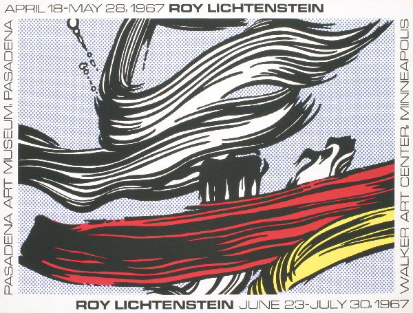 1967 Lichtenstein Brushstrokes Serigraph: Reference #: ULEF381 Artist Name: Lichtenstein, Roy Title: Brushstrokes at Pasadena Art Museum Medium: Serigraph Edition Size: 1000 Year: 1967 Paper Size: 25 x 33 inches Image Size: 22 x 30 inches Con