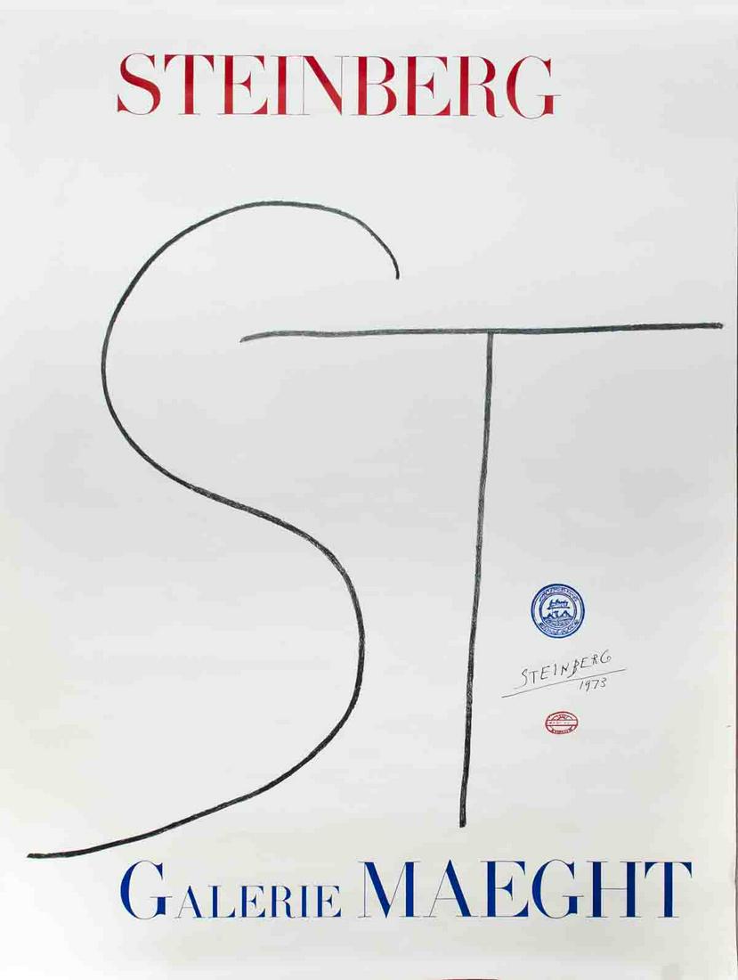 Saul Steinberg - Galerie Maeght - 1973 Offset Lithograph 63" x 47" (1 of 1)