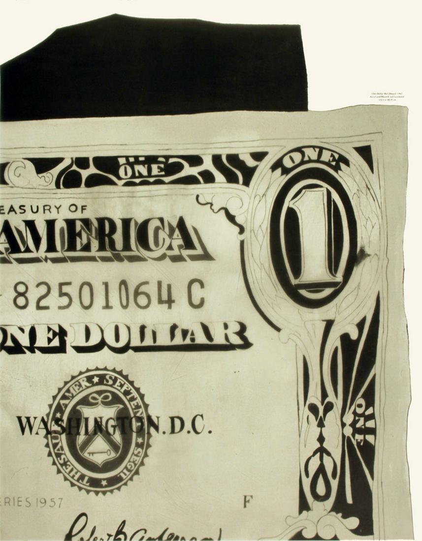 Andy Warhol - One-Dollar Bill (Detail) - 1990 Offset Lithograph 24.5" x 19" (1 of 1)