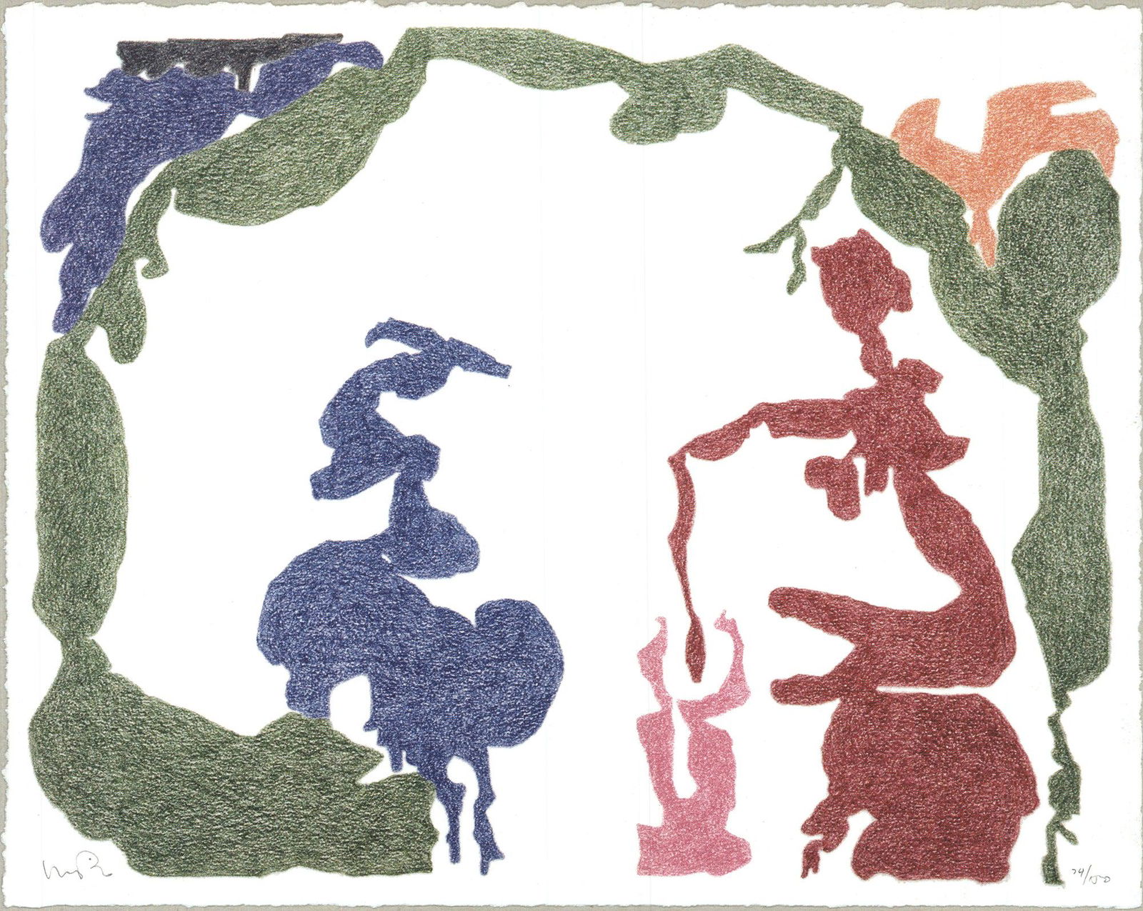 Monique Prieto - Texture Shaping - 2002 Lithograph - SIGNED 11" x 14": "Texture Shaping" by Monique Prieto, 2002 Signed Lithograph. Paper size is 11 x 14 inches, with an image size of 11 x 14 inches. The Lithograph is from an edition size of 150 and is not framed. The co