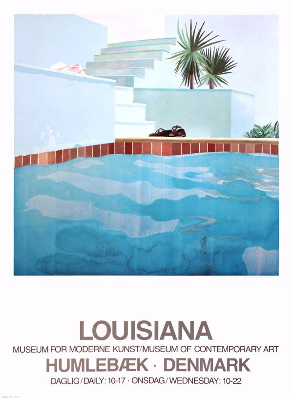 Hockney Pool and Steps Poster: Reference #: ULYY9101 Artist Name: Hockney, David Title: Pool and Steps Medium: Offset Lithograph Edition Size: Unknown Year: Unknown Paper Size: 33.5 x 24.5 inches Image Size: 22 x 22 inches Conditio