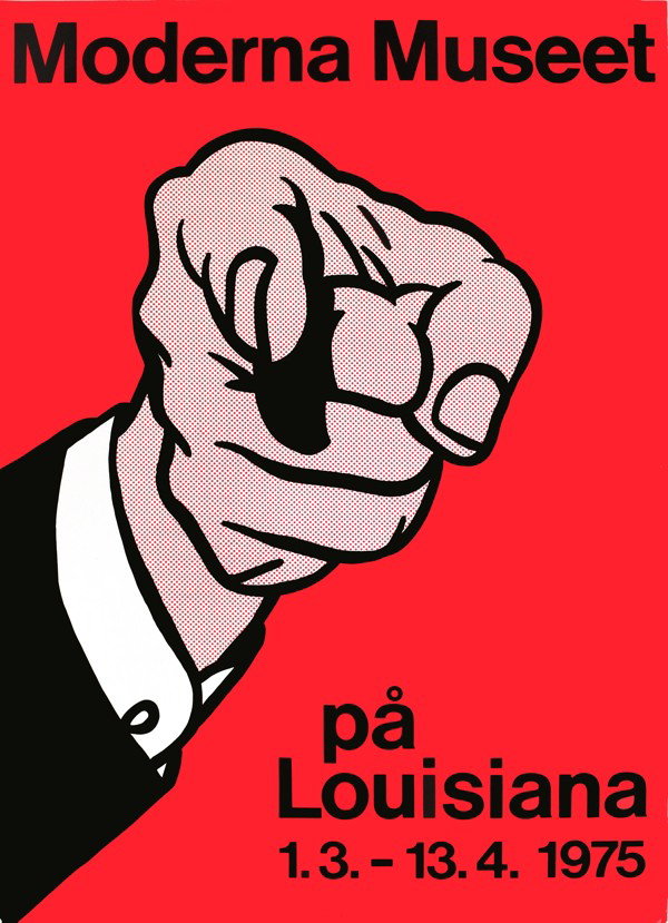 1975 Lichtenstein Finger Pointing Serigraph: Reference #: ULYY9111 Artist Name: Lichtenstein, Roy Title: Finger Pointing Medium: Serigraph Edition Size: Unknown Year: 1975 Paper Size: 39 x 27.5 inches Image Size: 39 x 27.5 inches Condition: B-: 