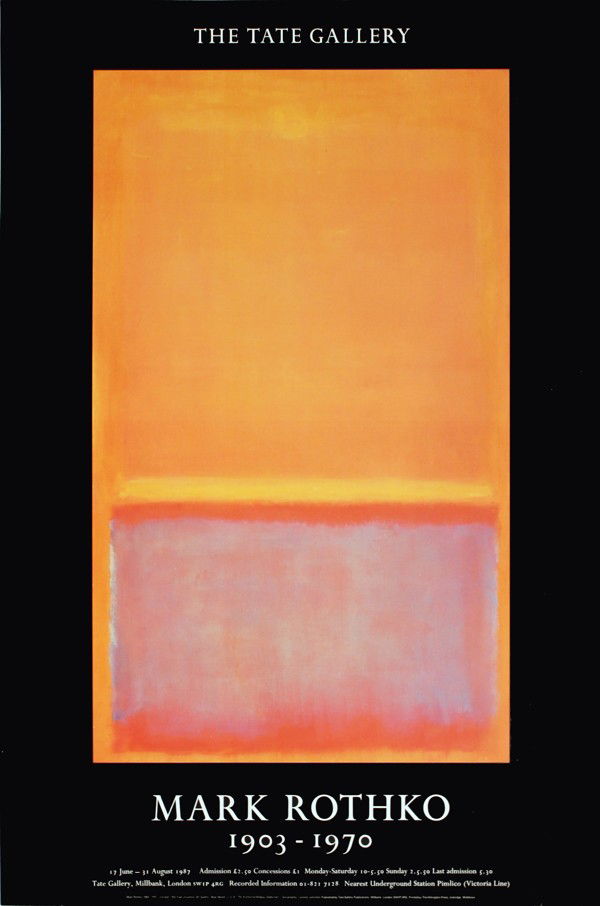 1987 Rothko Untitled (1954) Poster: Reference #: ULYY9143 Artist Name: Rothko, Mark Title: Untitled (1954) Medium: Offset Lithograph Edition Size: Unknown Year: 1987 Paper Size: 30 x 20 inches Image Size: 22.75 x 13.75 inches Condition:
