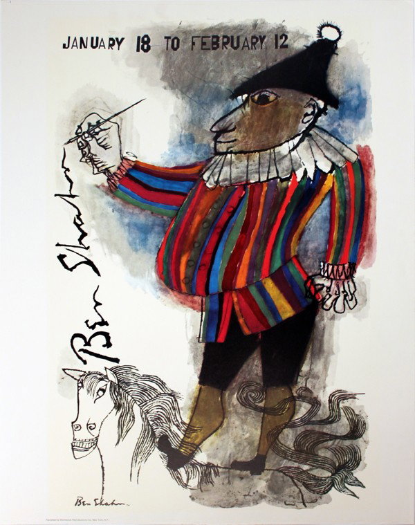 Shahn Untitled Poster: Reference #: ULYY9146 Artist Name: Shahn, Ben Title: Untitled Medium: Offset Lithograph Edition Size: Unknown Year: Unknown Paper Size: 28.5 x 22.5 inches Image Size: 27 x 18 inches Condition: A-: Nea