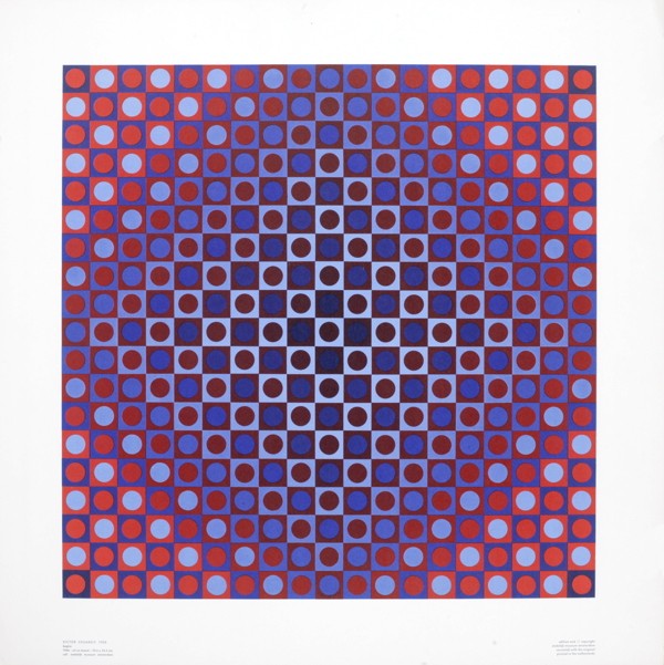 Vasarely Boglar Lithograph: Reference #: ULYY7450 Artist Name: Vasarely, Victor Title: Boglar Medium: Lithograph Edition Size: Unknown Year: Unknown Paper Size: 24.75 x 24.75 inches Image Size: 19.75 x 19.75 inches Condition: A-