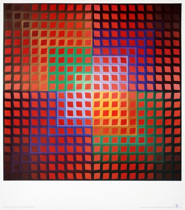 Vasarely Klange II Poster: Reference #: ULYY7470 Artist Name: Vasarely, Victor Title: Klange II Medium: Offset Lithograph Edition Size: Unknown Year: Unknown Paper Size: 31.25 x 27.5 inches Image Size: 26.5 x 26.5 inches Condit