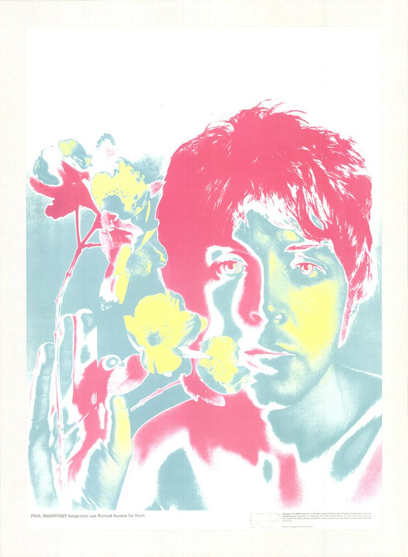 Richard Avedon - Paul McCartney - 1967 Offset Lithograph 29.5" x 21.75": "Paul McCartney" by Richard Avedon, 1967 Unsigned Offset Lithograph. Paper size is 29.5 x 21.75 inches, with an image size of 26.75 x 19 inches. The Offset Lithograph is from an unknown edition size.