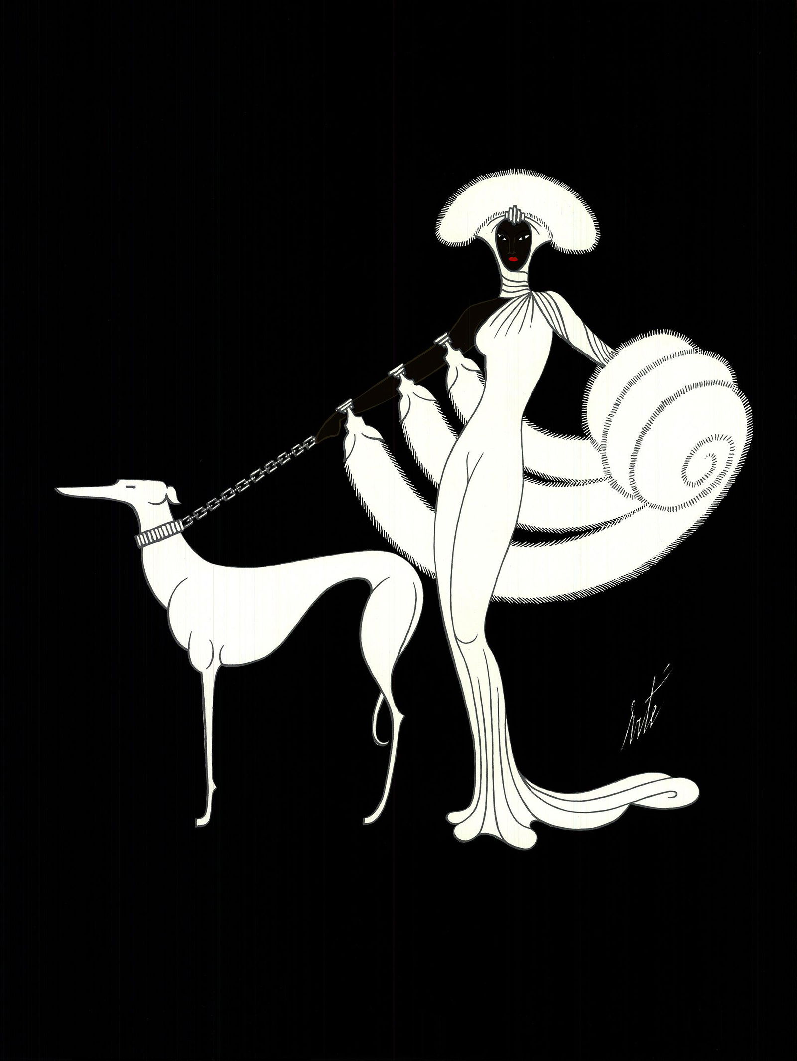 Erte - Symphony in White no margins - 1982 Lithograph 21.75" x 16.5" (1 of 3)