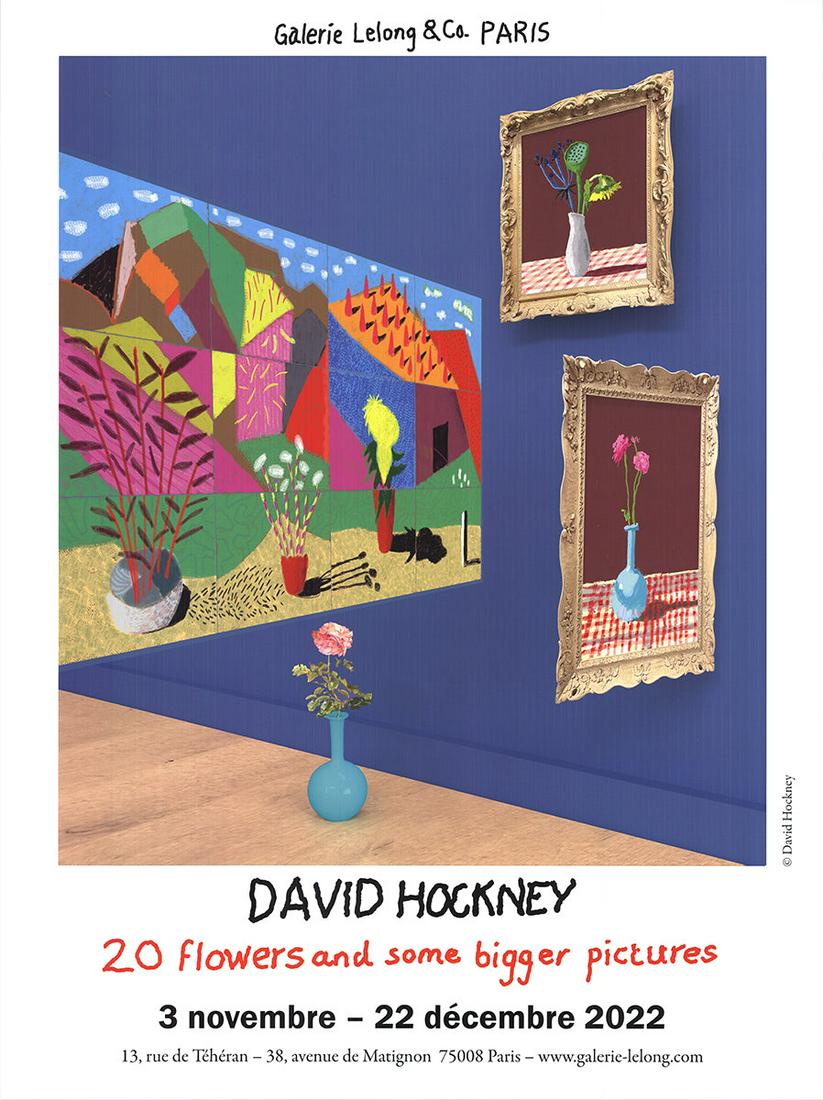 David Hockney - 20 Flowers and Some Bigger Pictures - 2022 Offset Lithograph 31.5" x 23.75" (1 of 3)