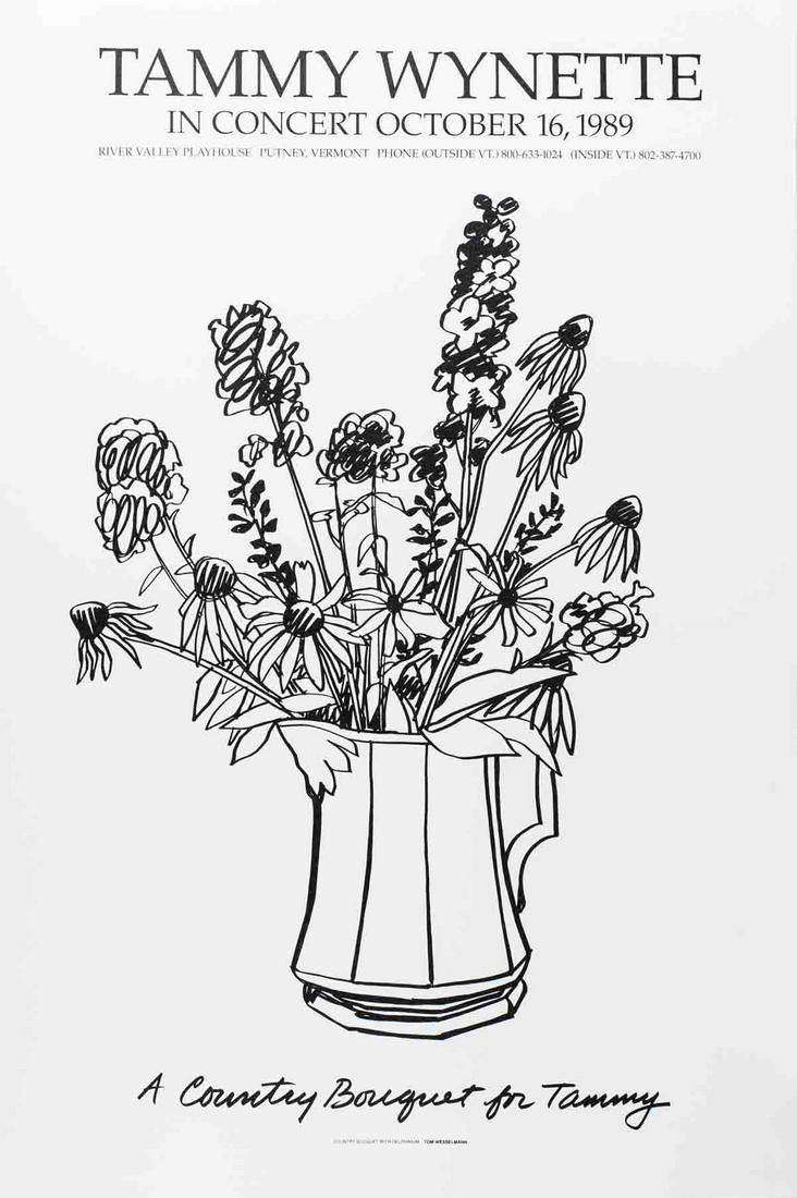 Tom Wesselmann - Country Bouquet with Delphinium (for Tammy Wynette) - 1989 Serigraph 37" x 25.5" (1 of 1)