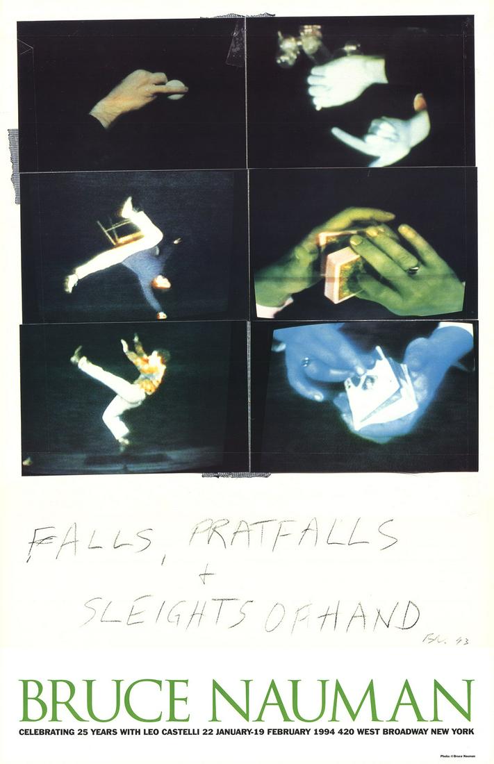 Bruce Nauman - Falls, Pratfalls + Sleights of Hand - 1994 Offset Lithograph 22" x 14.25" (1 of 1)