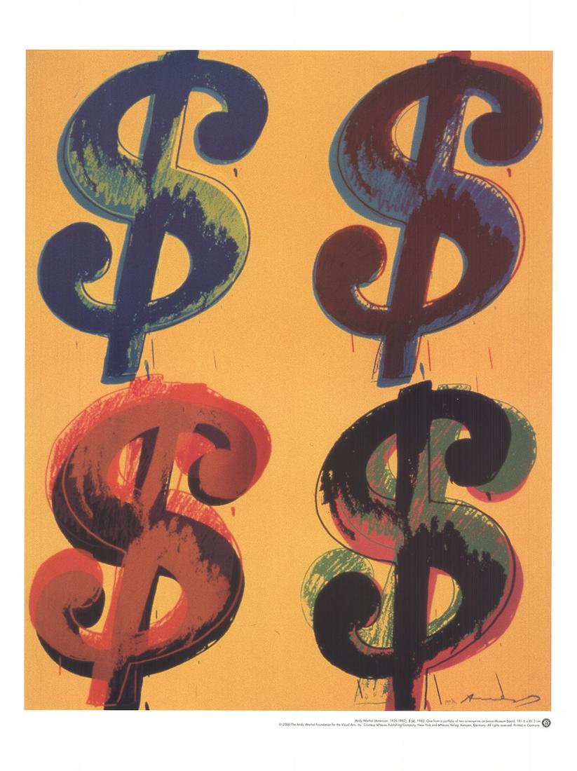 Andy Warhol - Four Dollar Sign - 2000 Offset Lithograph 31.5" x 23" (1 of 1)