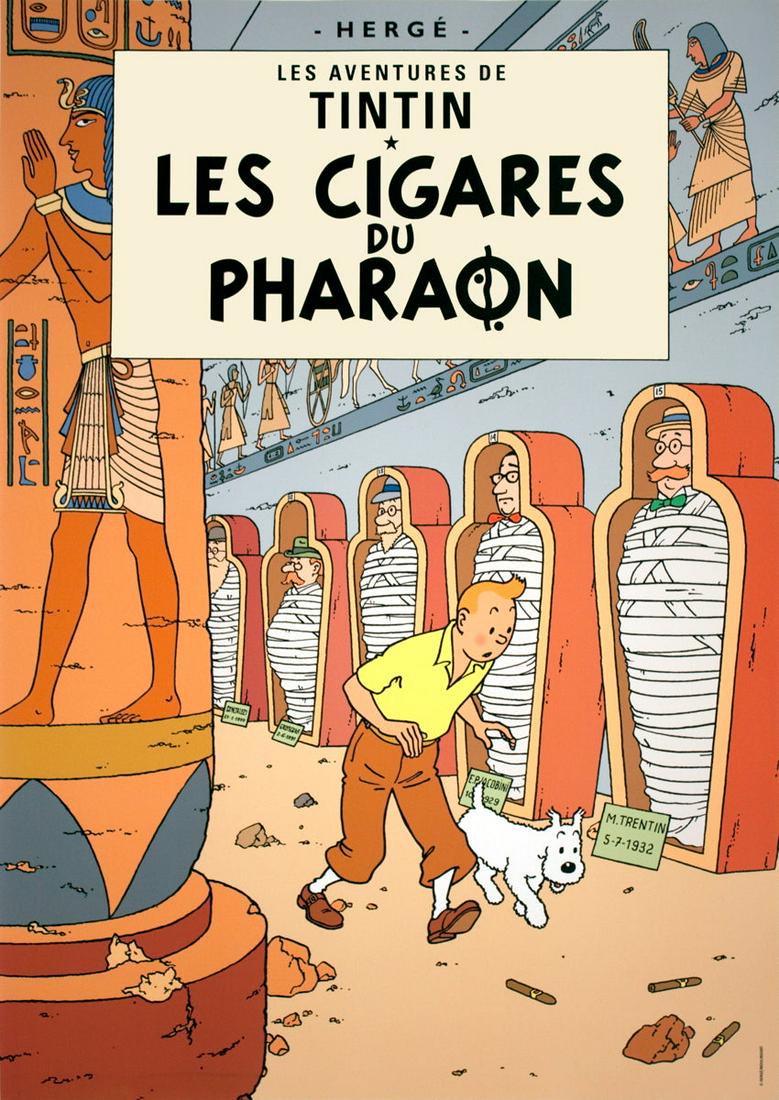 Herge - Les Aventures de Tintin: Les Cigares du Pharaon - Offset Lithograph 27.5" x 19.5" (1 of 1)