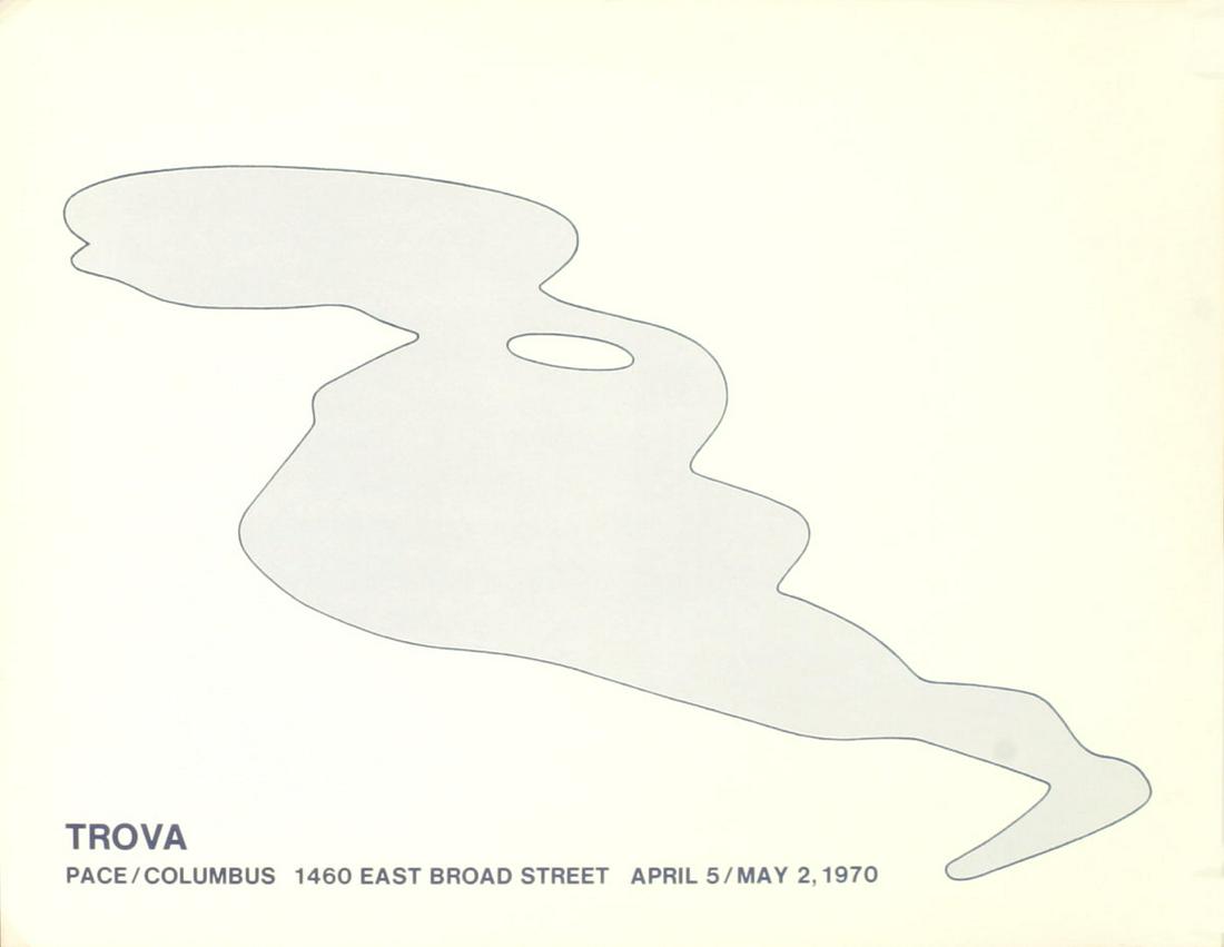 Ernest Trova - Pace, Columbus - 1970 Lithograph 17.5" x 22.5": "Pace, Columbus" by Ernest Trova, 1970 Unsigned Lithograph. Paper size is 17.5 x 22.5 inches, with an image size of 17.5 x 22.5 inches. The Lithograph is from an unknown edition size. and is not frame