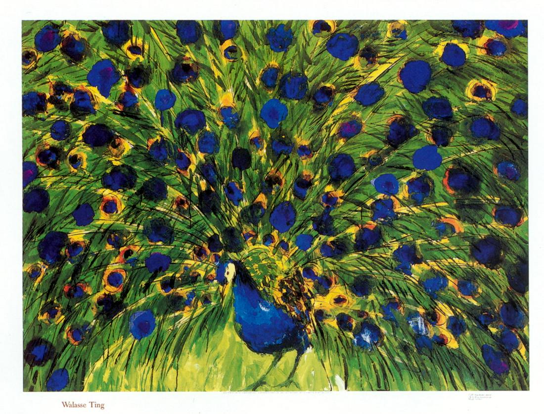 Walasse Ting - Peacock - Offset Lithograph 45" x 57.75" (1 of 1)