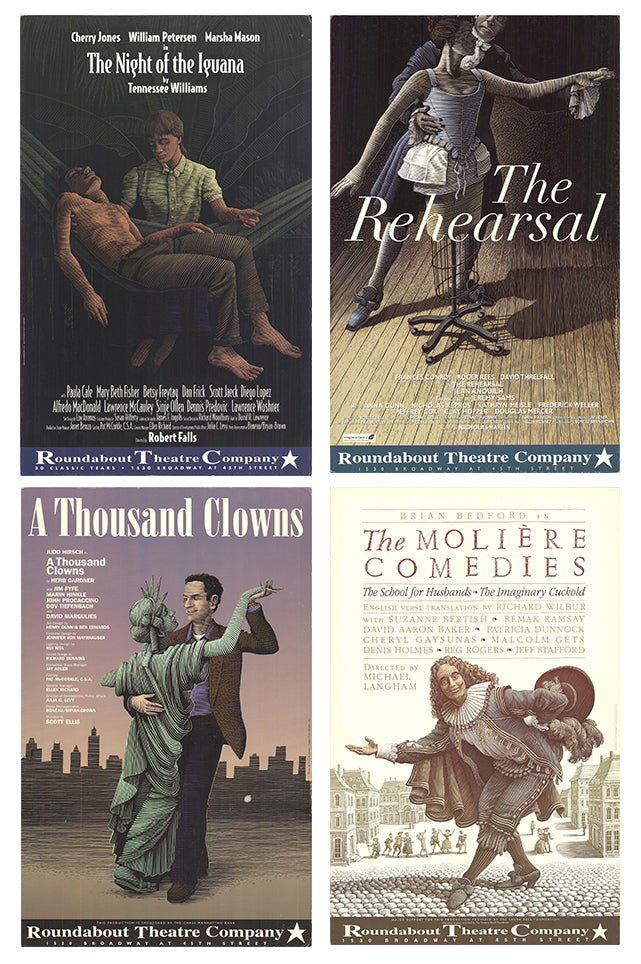 Bundle- 4 Assorted Various Artists Original Theater Posters (1 of 5)