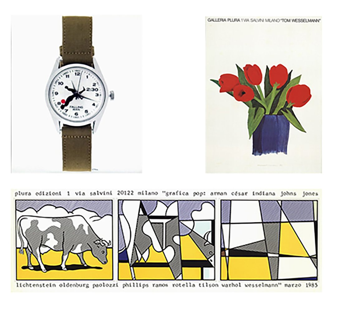 Bundle- 3 Assorted Various Artists 1985 POP ART ORIGINAL Posters: This is a bundled assortment of 3 Posters by Various Artists. Each piece is described as follows: Ernest Trova - Falling Man Watch - 1985 Lithograph 24.25" x 20" Unsigned Lithograph Paper Size: 24.25