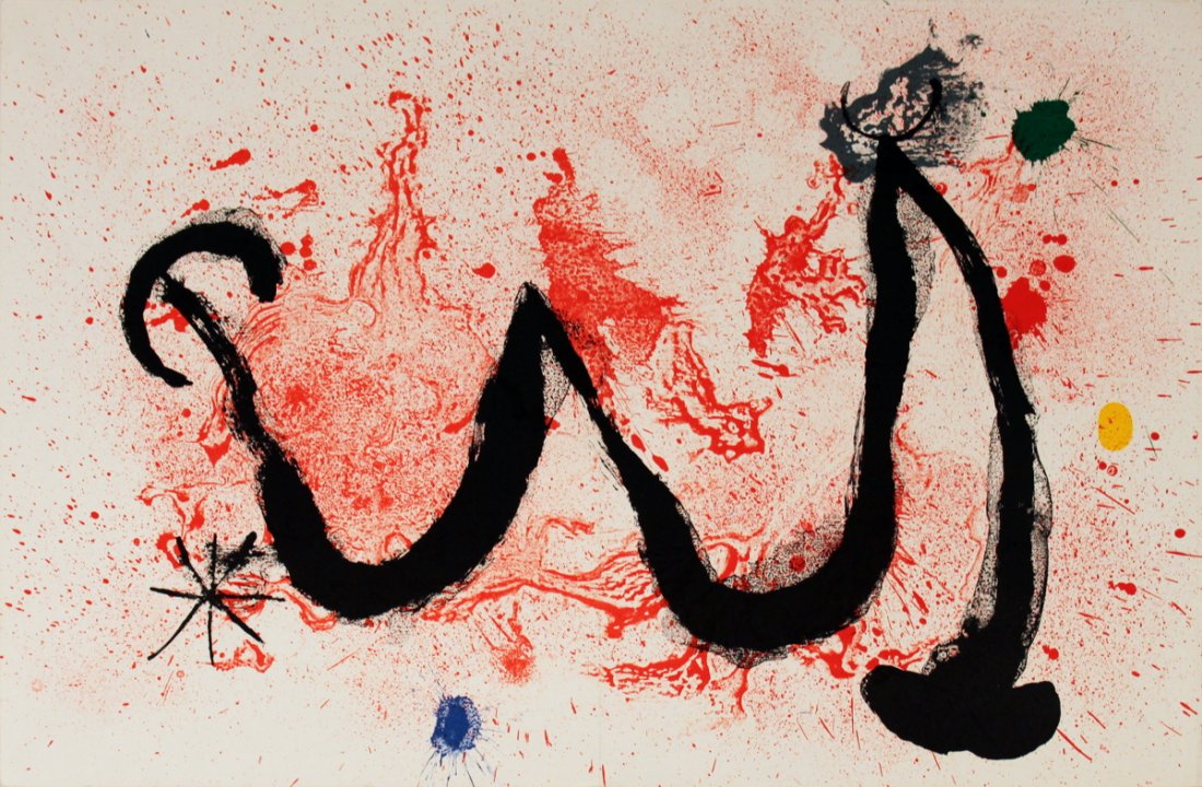 1963 Miro La Danse de Feu Mourlot Lithograph: Reference #: ULYY9320 Artist Name: Miro, Joan Title: La Danse de Feu Medium: Lithograph Edition Size: Unknown Year: 1963 Paper Size: 15 x 22 inches Image Size: 15 x 22 inches Condition: A-: Near Mint,