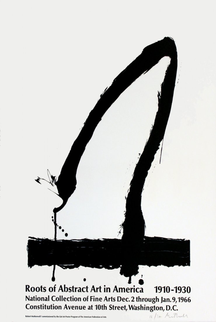 Signed 1965 Motherwell Roots of Abstracts Litho: Reference #: ULYY9880-B Artist Name: Motherwell, Robert Title: Roots of Abstracts Medium: Lithograph Edition Size: 200 Year: 1965 Paper Size: 22.25 x 17 inches Image Size: 22.25 x 17 inches Condition: