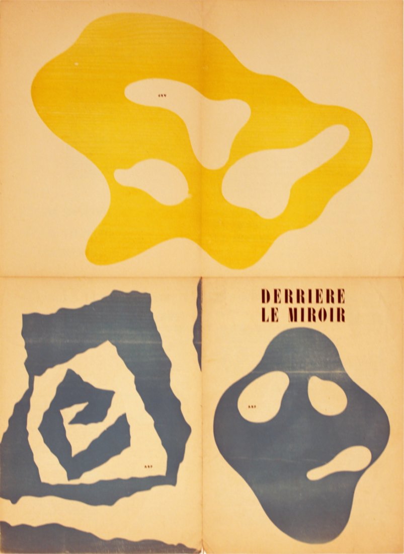 1950 Arp DLM No. 33 Page Lithograph: Reference #: ULYY9228 Artist Name: Arp, Jean Title: Page from Derriere le Miroir #33 Medium: Lithograph Edition Size: Unknown Year: 1950 Paper Size: 30 x 22 inches Image Size: 30 x 22 inches Condition