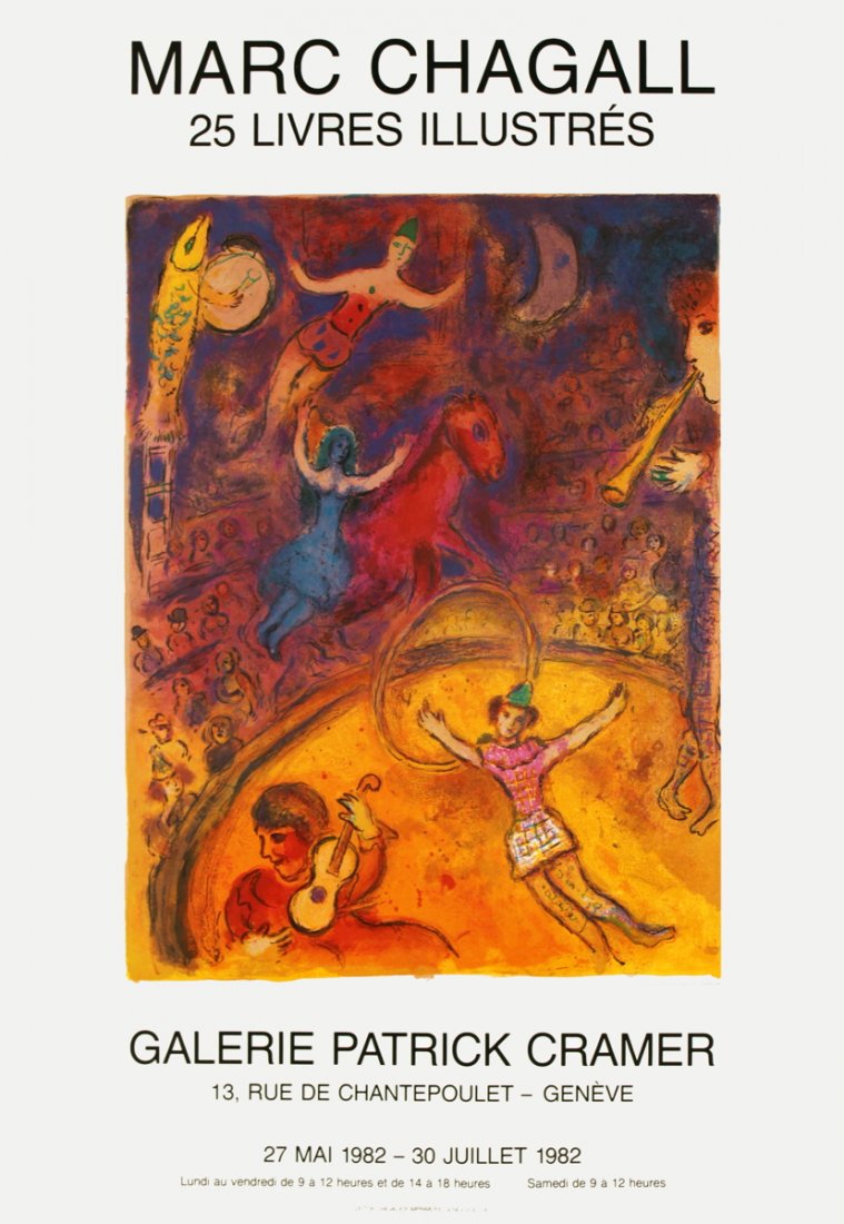 1982 Chagall 25 Livres Illustres Poster: Reference #: ULYY7199 Artist Name: Chagall, Marc Title: 25 Livres Illustres Medium: Offset Lithograph Edition Size: Unknown Year: 1982 Paper Size: 26 x 18 inches Image Size: 17 x 12.75 inches Conditio