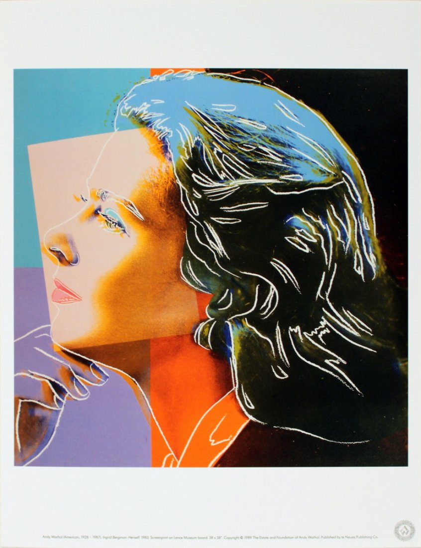 Warhol Ingrid Berman: Herself Poster: Reference #: ULYY8897 Artist Name: Warhol, Andy Title: Ingrid Berman: Herself Medium: Offset Lithograph Edition Size: Unknown Year: Unknown Paper Size: 15.75 x 12.25 inches Image Size: 11.5 x 11.5 inc