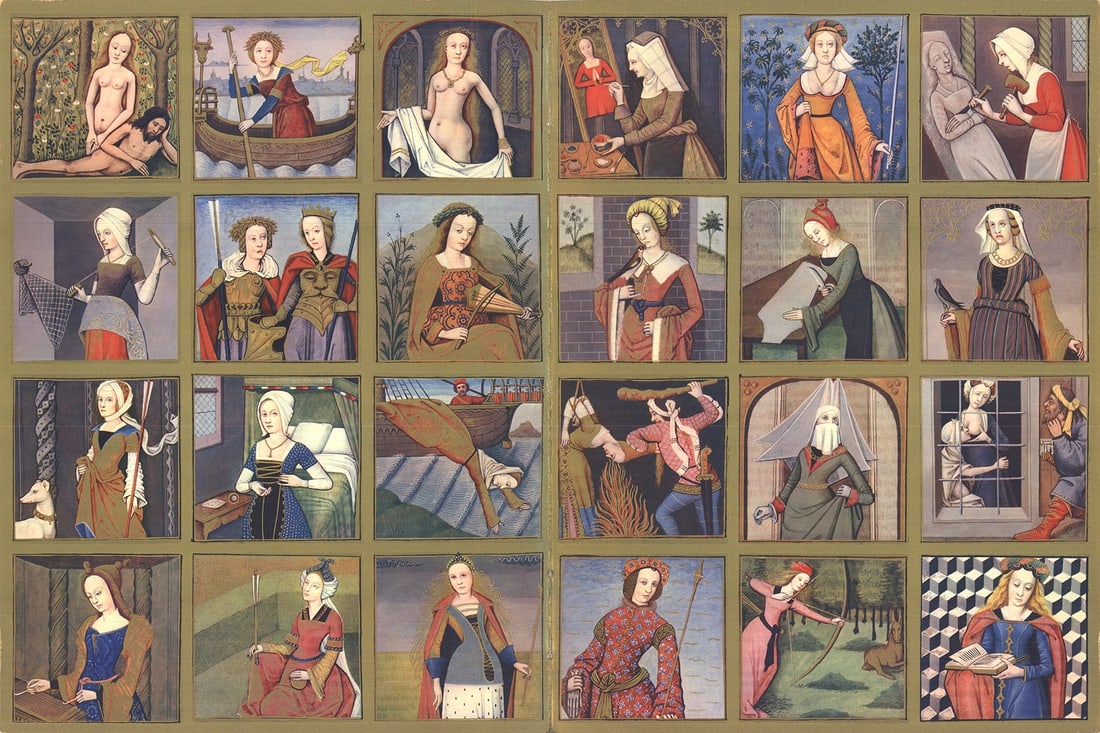 Boccaccio - Portraits of Women in the Renaissance period - 1952 Offset Lithograph 14" x 20.75" (1 of 3)