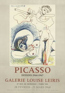 Pablo Picasso - The Flutiste - 1968 Offset Lithograph 28.25" x 20": "The Flutiste" by Pablo Picasso, 1968 Unsigned Offset Lithograph. Paper size is 28.25 x 20 inches, with an image size of 18.5 x 14 inches. The Offset Lithograph is from an edition size of 2000 and is