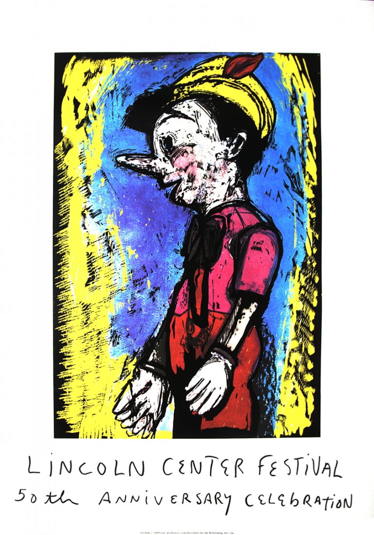 2008 Dine Pinocchio Serigraph: Reference #: ULLC1182 Artist Name: Dine, Jim Title: Pinocchio Medium: Serigraph Edition Size: 300 Year: 2008 Paper Size: 42.5 x 30 inches Image Size: 30 x 21 inches Condition: A: Mint Notes: Jim Dine 