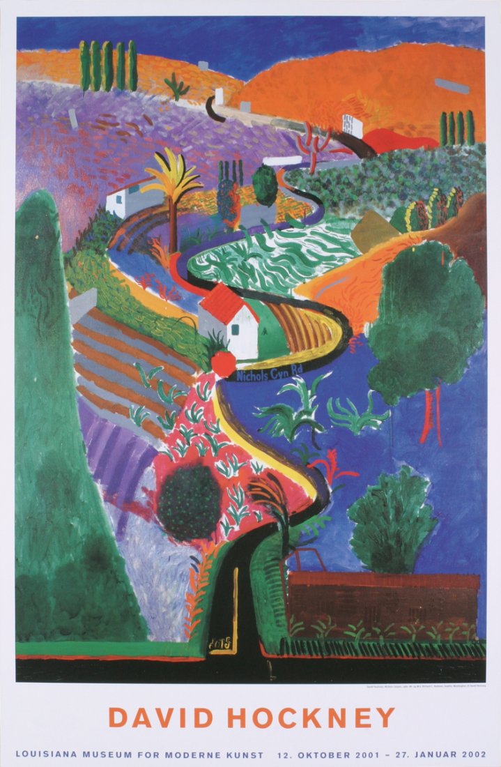 Hockney Nichols Canyon Poster: Reference #: ULCB5036 Artist Name: Hockney, David Title: Nichols Canyon Medium: Offset Lithograph Edition Size: Unknown Year: Unknown Paper Size: 37.25 x 24.25 inches Image Size: 32.5 x 22.75 inches C