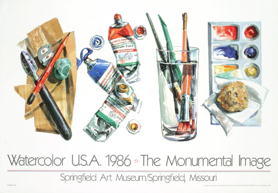 1986 Nice Watercolor USA Poster: Reference #: ULEF5621 Artist Name: Nice, Don Title: Watercolor USA Medium: Offset Lithograph Edition Size: Unknown Year: 1986 Paper Size: 28 x 36 inches Image Size: 28 x 36 inches Condition: C: Normal