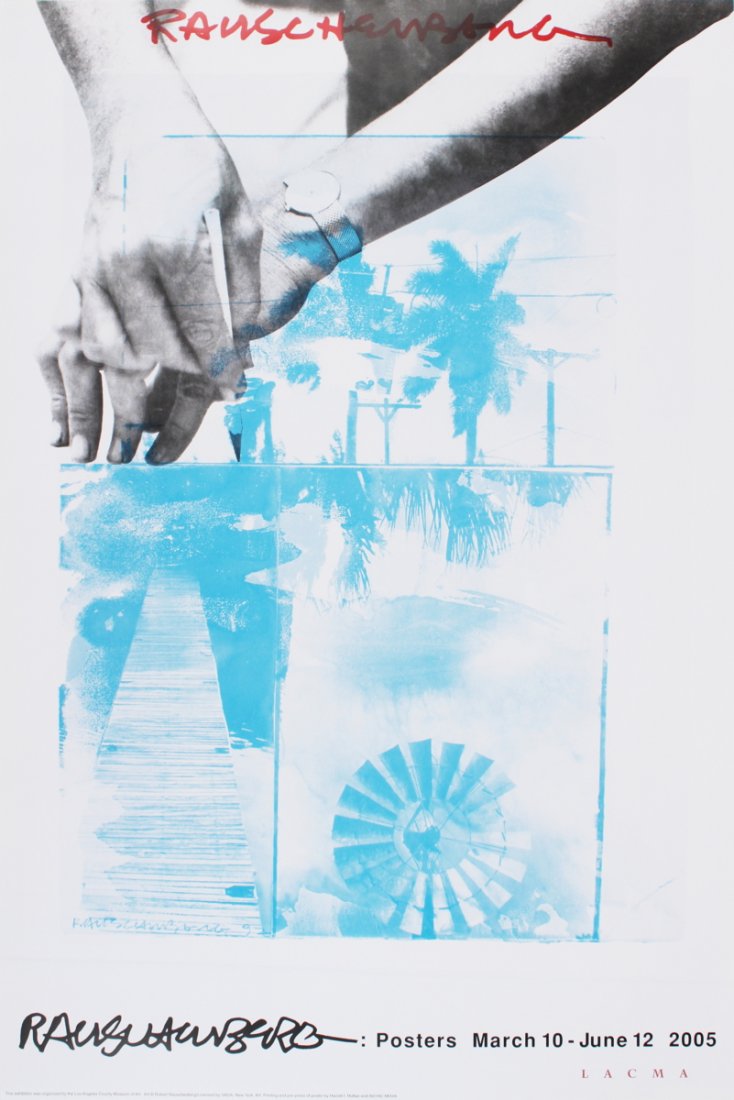 2005 Rauschenberg LACMA Poster: Reference #: ULXX8300 Artist Name: Rauschenberg, Robert Title: LACMA Medium: Offset Lithograph Edition Size: 100 Year: 2005 Paper Size: 36 x 24 inches Image Size: 36 x 24 inches Condition: A: Mint Not