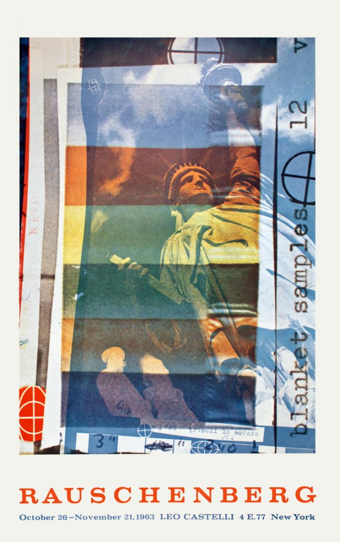 1963 Rauschenberg Blanket Samples Poster: Reference #: ULEF5787 Artist Name: Rauschenberg, Robert Title: Blanket Samples Medium: Offset Lithograph Edition Size: Unknown Year: 1963 Paper Size: 36.5 x 23 inches Image Size: 28 x 20 inches Condit