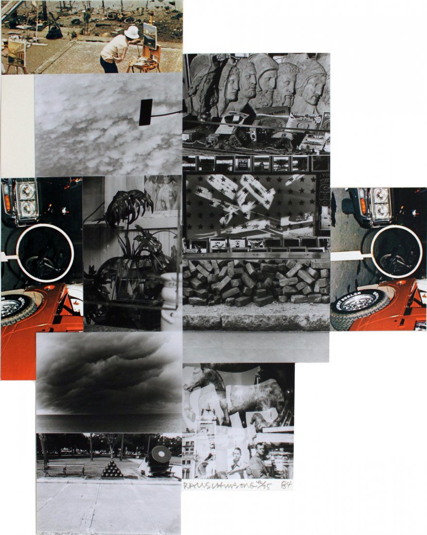 Signed 1984 Rauschenberg Untitled Mixed Media: Reference #: ULYY7066-B Artist Name: Rauschenberg, Robert Title: Untitled Medium: Mixed Media Edition Size: 75 Year: 1984 Paper Size: 32 x 26.25 inches Image Size: 32 x 26.25 inches Condition: A: Mint