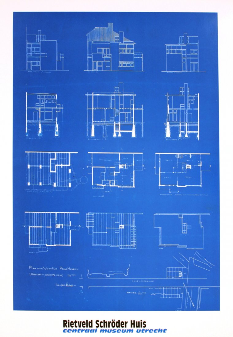 Rietveld Rietveld Schroeder House Poster: Reference #: ULYY9057 Artist Name: Rietveld, Gerrit Title: Rietveld Schroeder House Medium: Offset Lithograph Edition Size: Unknown Year: Unknown Paper Size: 31.5 x 23.5 inches Image Size: 27.25 x 19.