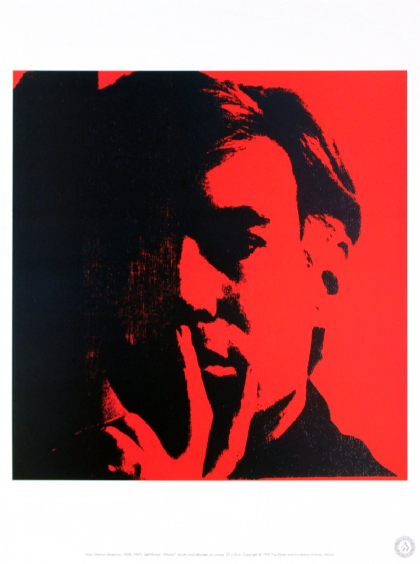 Warhol Self-Portrait Poster: Reference #: ULYY8888 Artist Name: Warhol, Andy Title: Self-Portrait Medium: Offset Lithograph Edition Size: Unknown Year: Unknown Paper Size: 15.75 x 12.25 inches Image Size: 11.25 x 11.25 inches Con