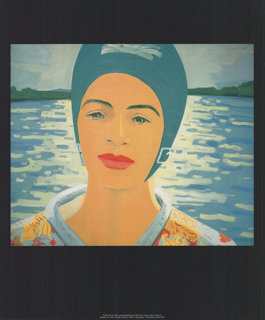 Alex Katz - Ada with Bathing Cap - 2010 Offset Lithograph 23" x 19" (1 of 3)