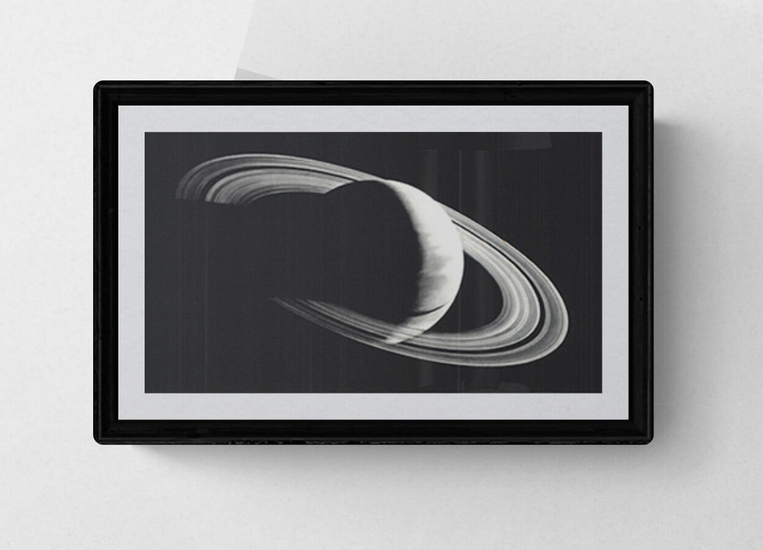 Robert Longo - Untitled (Saturn) - 2006 Offset Lithograph 3.75" x 7.25": "Untitled (Saturn)" by Robert Longo, 2006 Unsigned Offset Lithograph. Paper size is 3.75 x 7.25 inches, with an image size of 3.75 x 7.25 inches. The Offset Lithograph is from an unknown edition size.