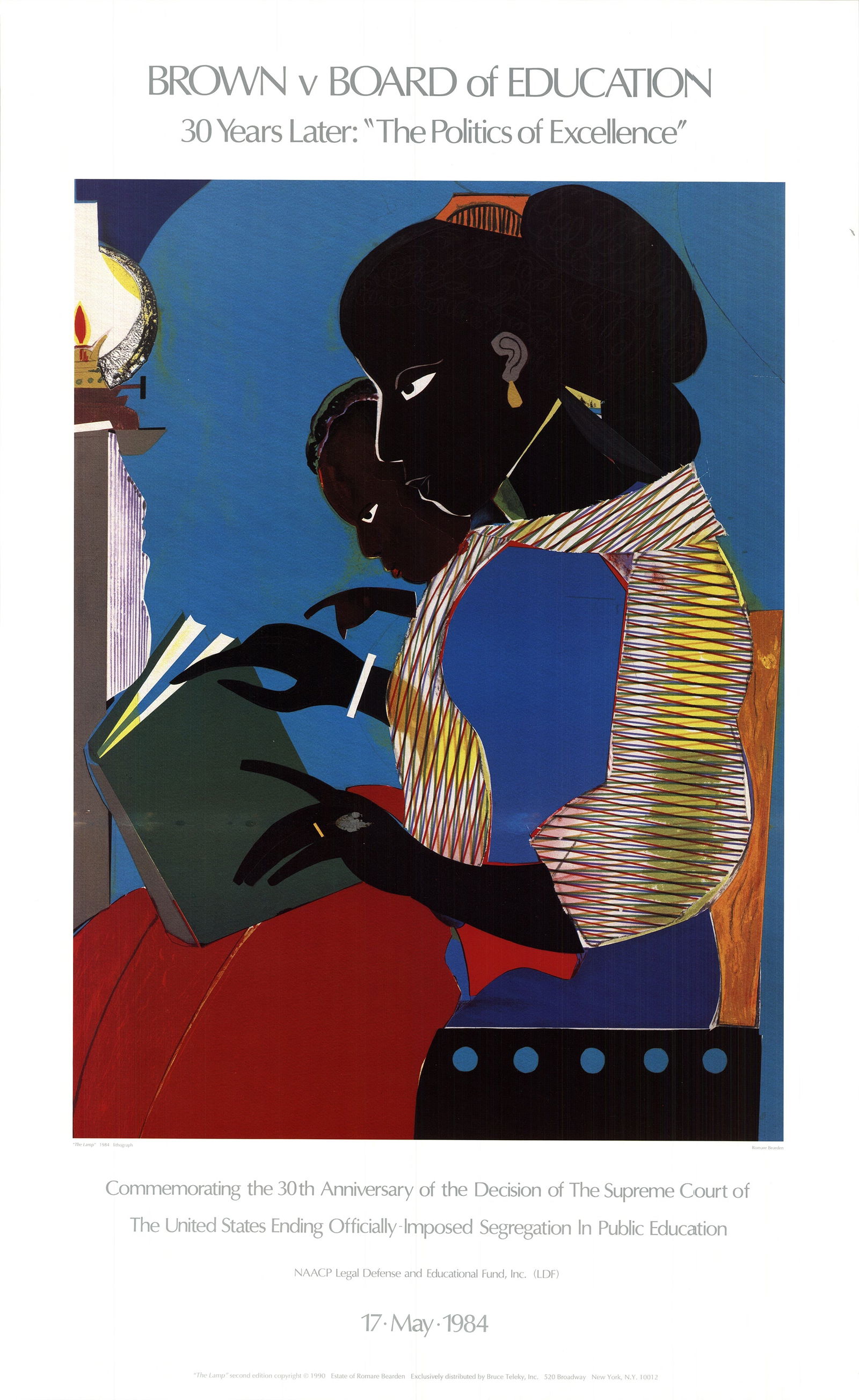 Romare Bearden - Brown v Board of Education - 1990 Offset Lithograph 35" x 21.5" (1 of 3)
