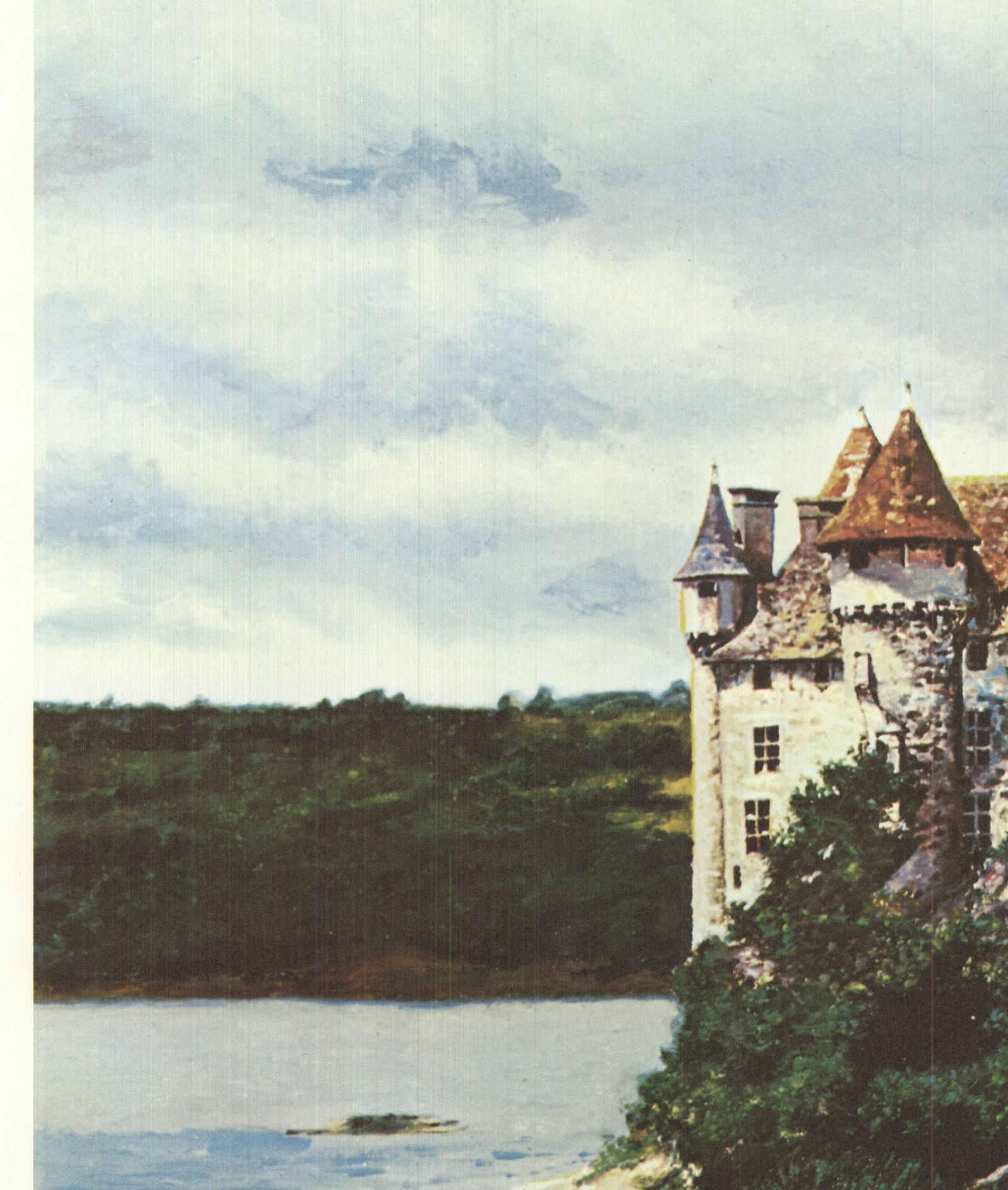 Malcolm Morley - Rhine Chateau - 1972 Offset Lithograph - SIGNED 22.75" x 28.25": "Rhine Chateau" by Malcolm Morley, 1972 Signed Offset Lithograph. Paper size is 22.75 x 28.25 inches, with an image size of 12.75 x 18.5 inches. The Offset Lithograph is from an edition size of 200 an