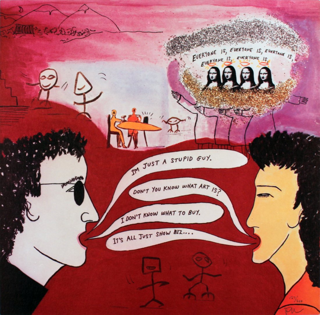 Signed 1986 Gordon From Art Sounds Print: Reference #: ULYY9621-B Artist Name: Gordon, Jeff Title: From Art Sounds Portfolio Medium: Offset Lithograph Edition Size: 200 Year: 1986 Paper Size: 12 x 12 inches Image Size: 12 x 12 inches Conditio